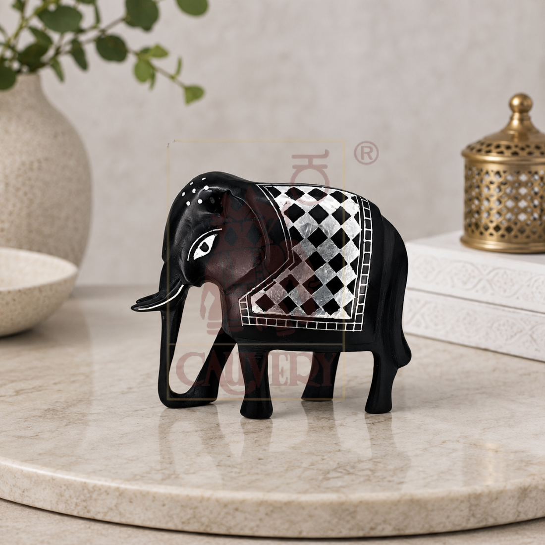Bidri Elephant Check Design