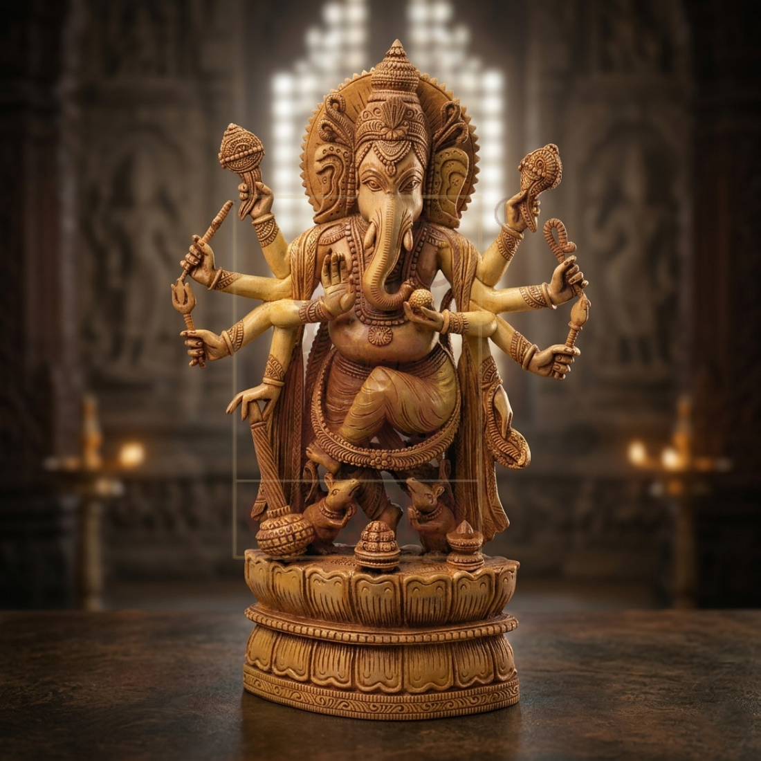 Sandalwood Dancing Ganesha 14"