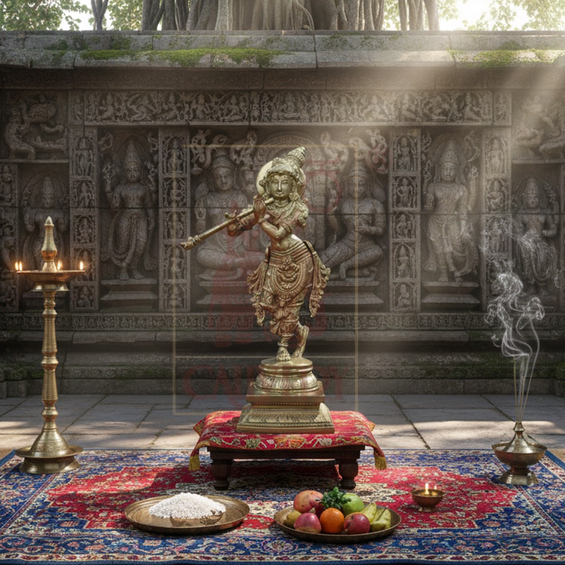 Bronze Flute Krishna 12"