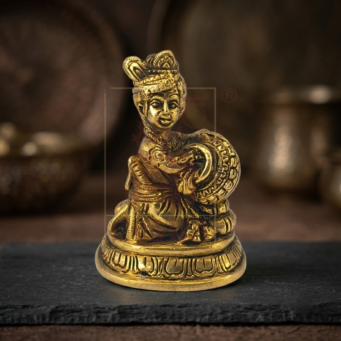 Brass Butter Handi Krishna 3.2