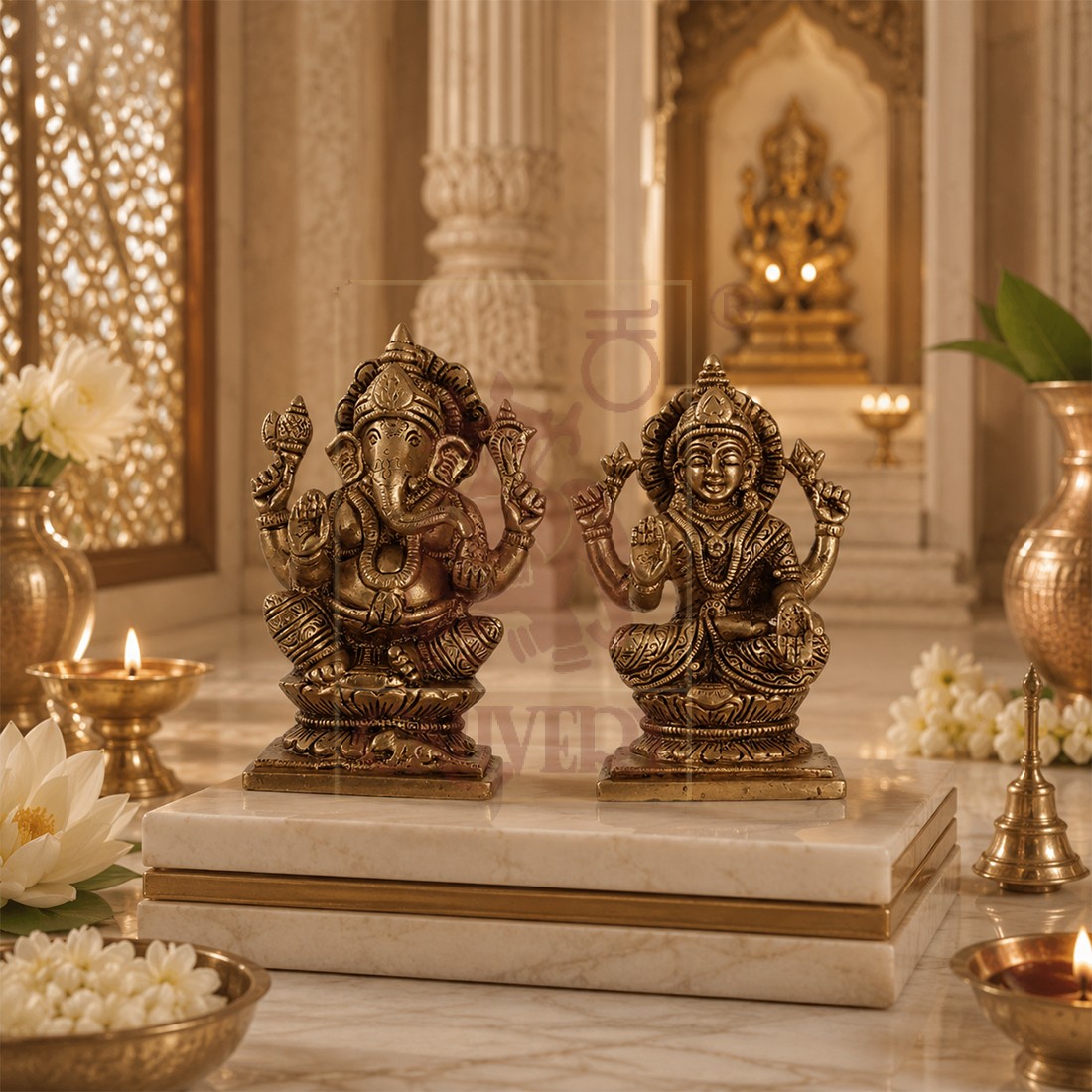 Brass Lakshmi Ganesha Set 4.5