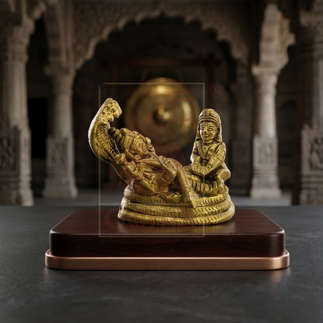 Brass Sleeping Vishnu Lakshmi 2.5