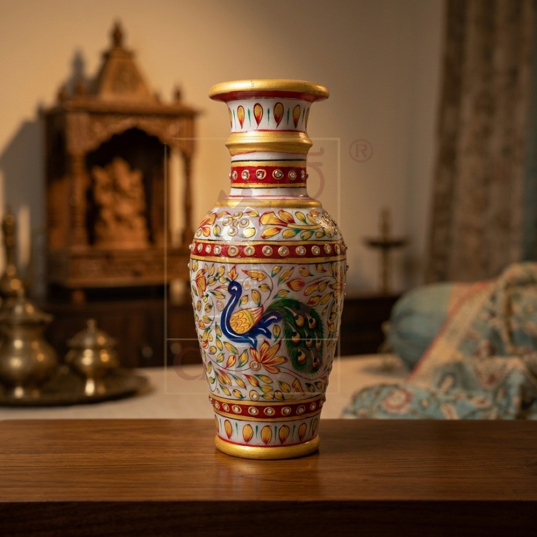 Marble Flower Vase 9"