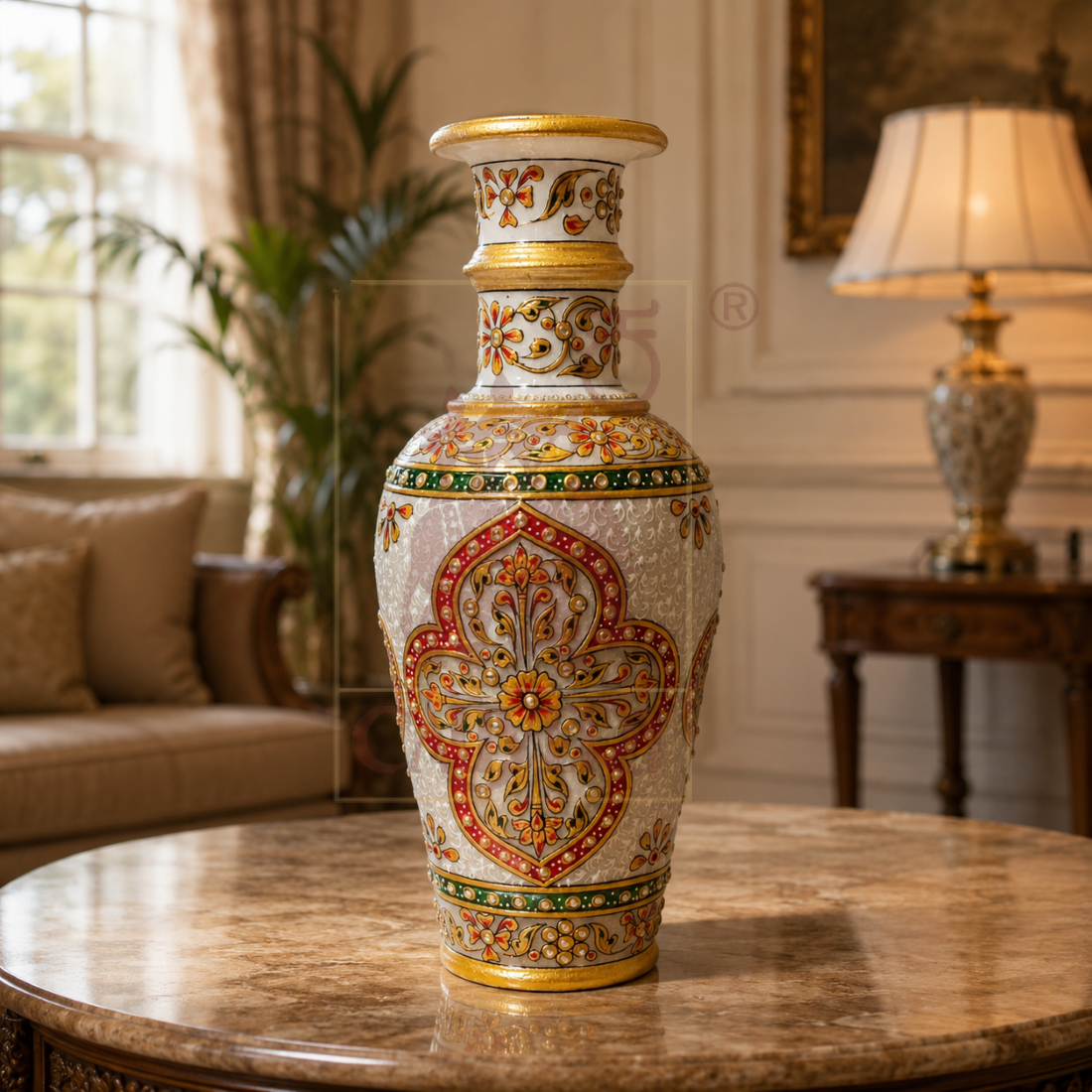 Marble Flower Vase 12"