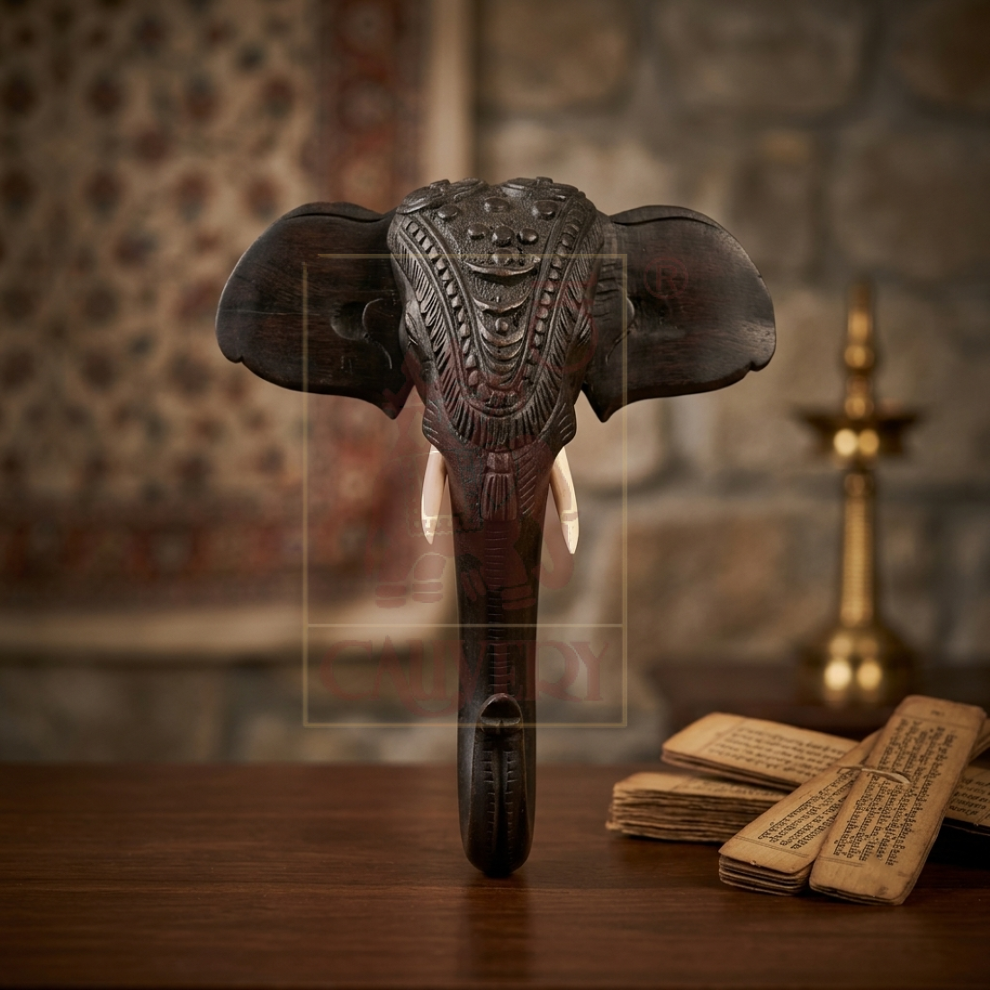OW Carved Ele Head 12