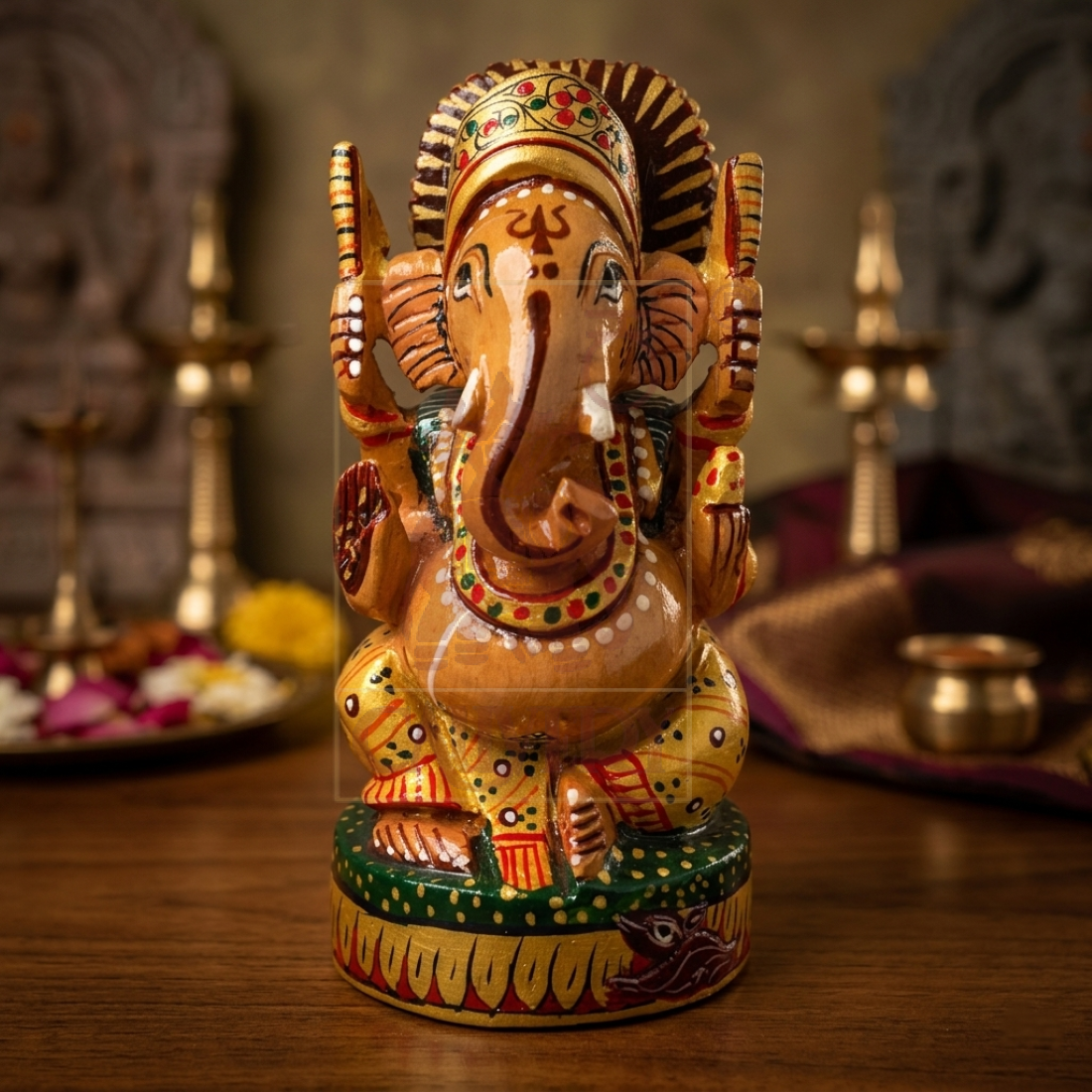 Ganesha Open Painted 5"