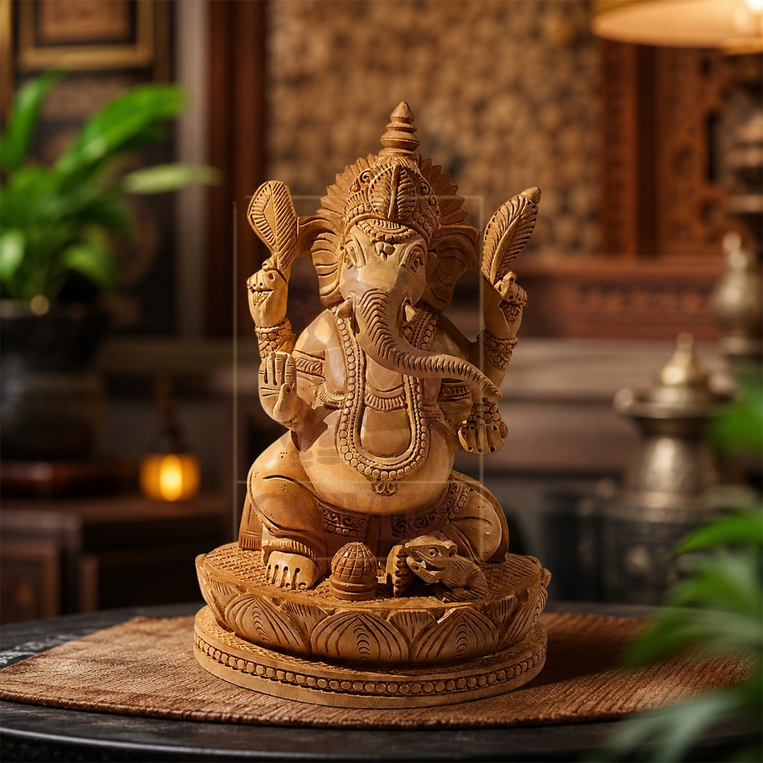 Ganesha on Kamal 8"