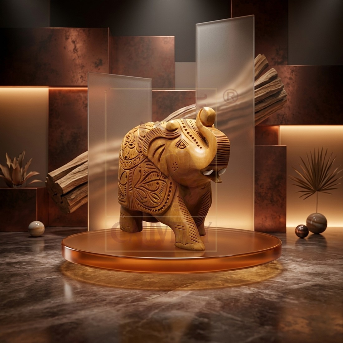 Elephant Trunk Up Carving 5