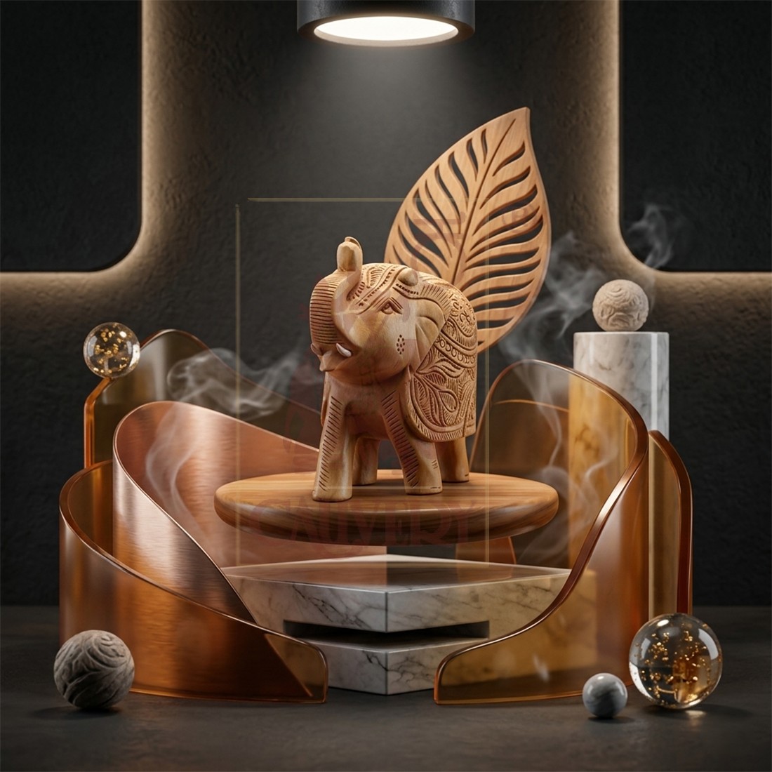 Elephant Trunk Up Carving 6