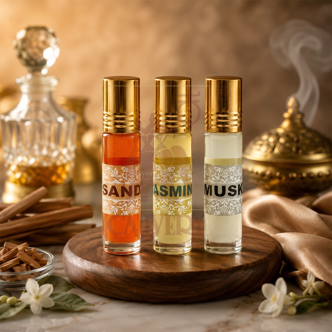 3 in 1 Hanky Rollon Perfume (Sandal, Jasmine, Musk)