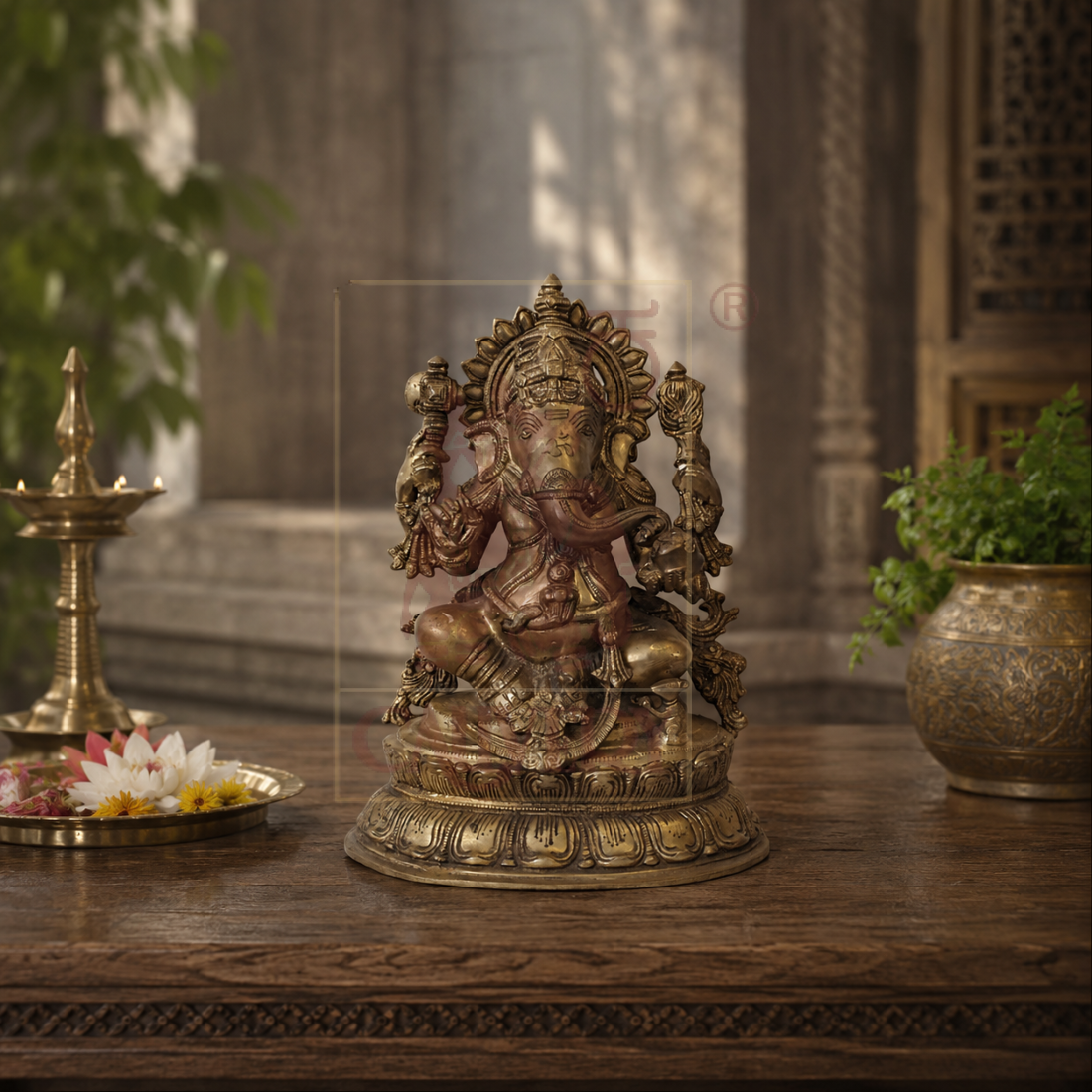 Brass Sitting Ganesh 16