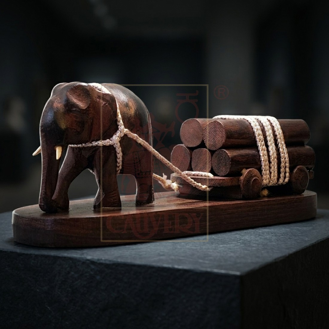 Rosewood Small Cart Elephant 1.5"
