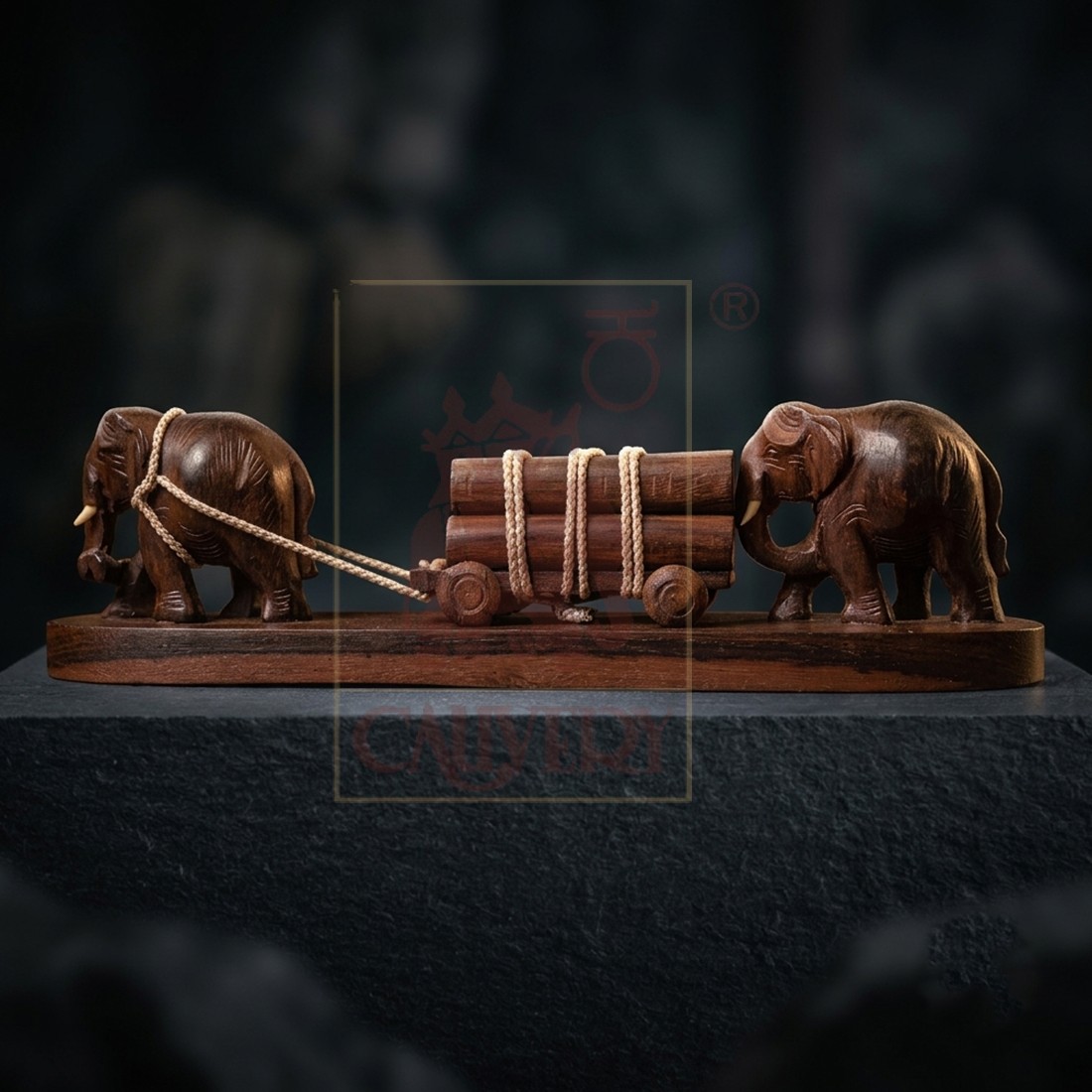 Rosewood Cart Big Elephant 2"
