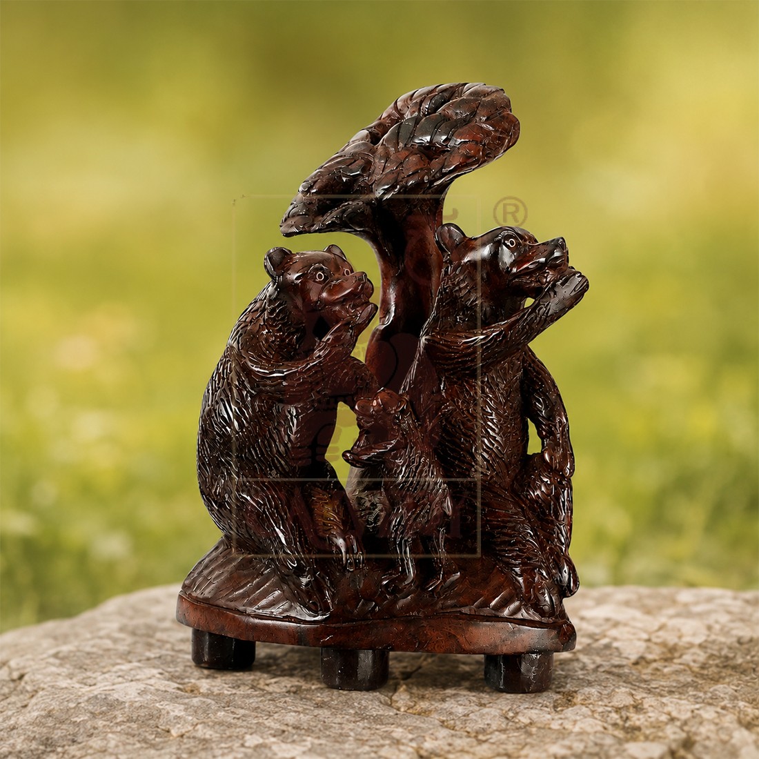 Rosewood 3 Bear Family With Tree Single Piece 12"