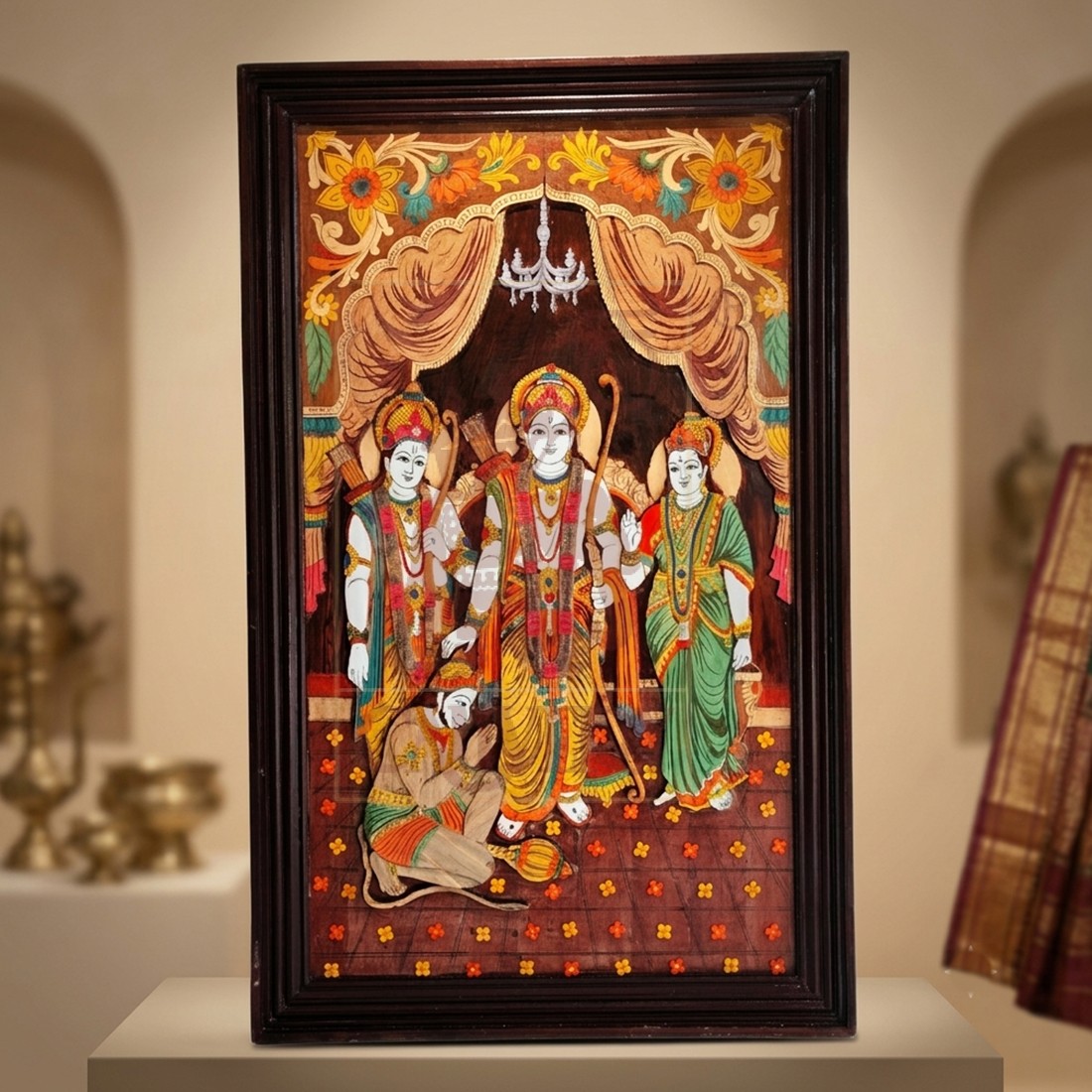 Rosewood Inlay 3D Wall Panel Ram Darbar 18"x48"