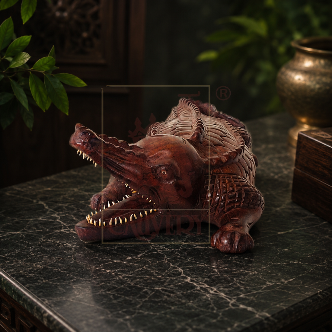 Rosewood Crocodile 19"x8"