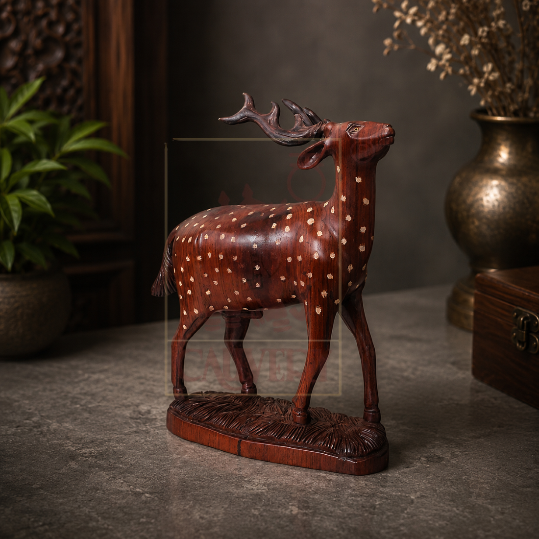 Rosewood Deer Standing 15"