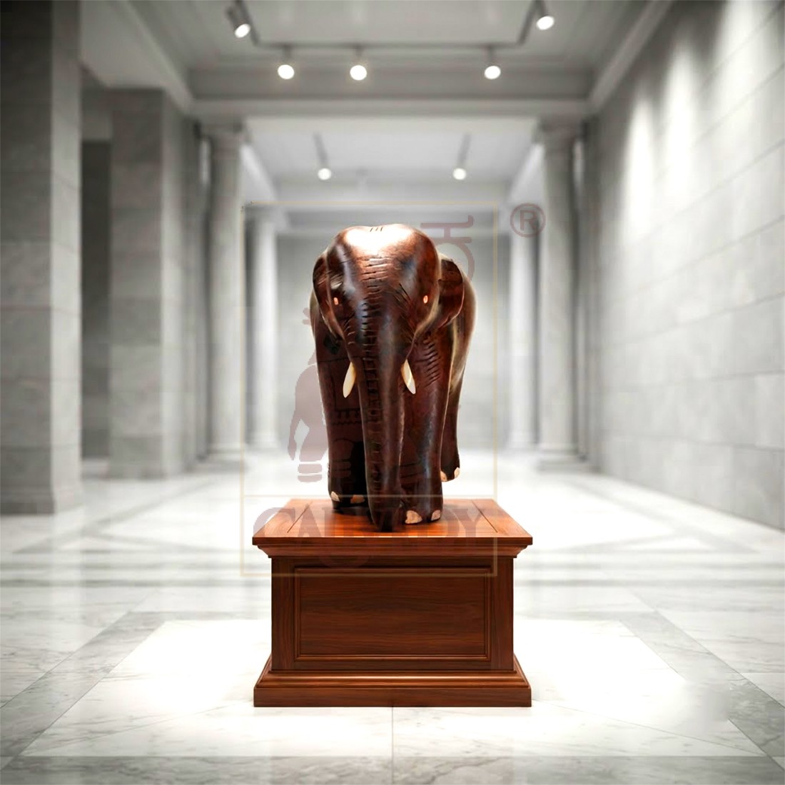 Rosewood Elephant Trunk Down 4"