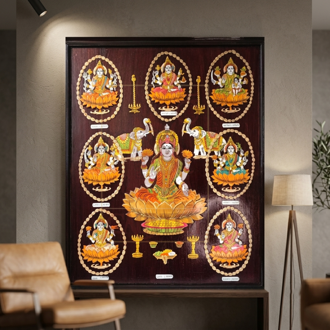 Rosewood Inlay 3D Panel Special Ashta Lakshmi 24"x48"