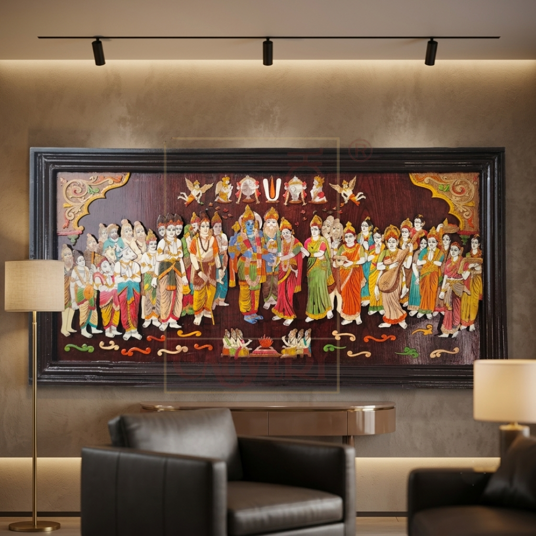 Rosewood Inlay 3D Panel Special Srinivasa Kalyana 24"x48"