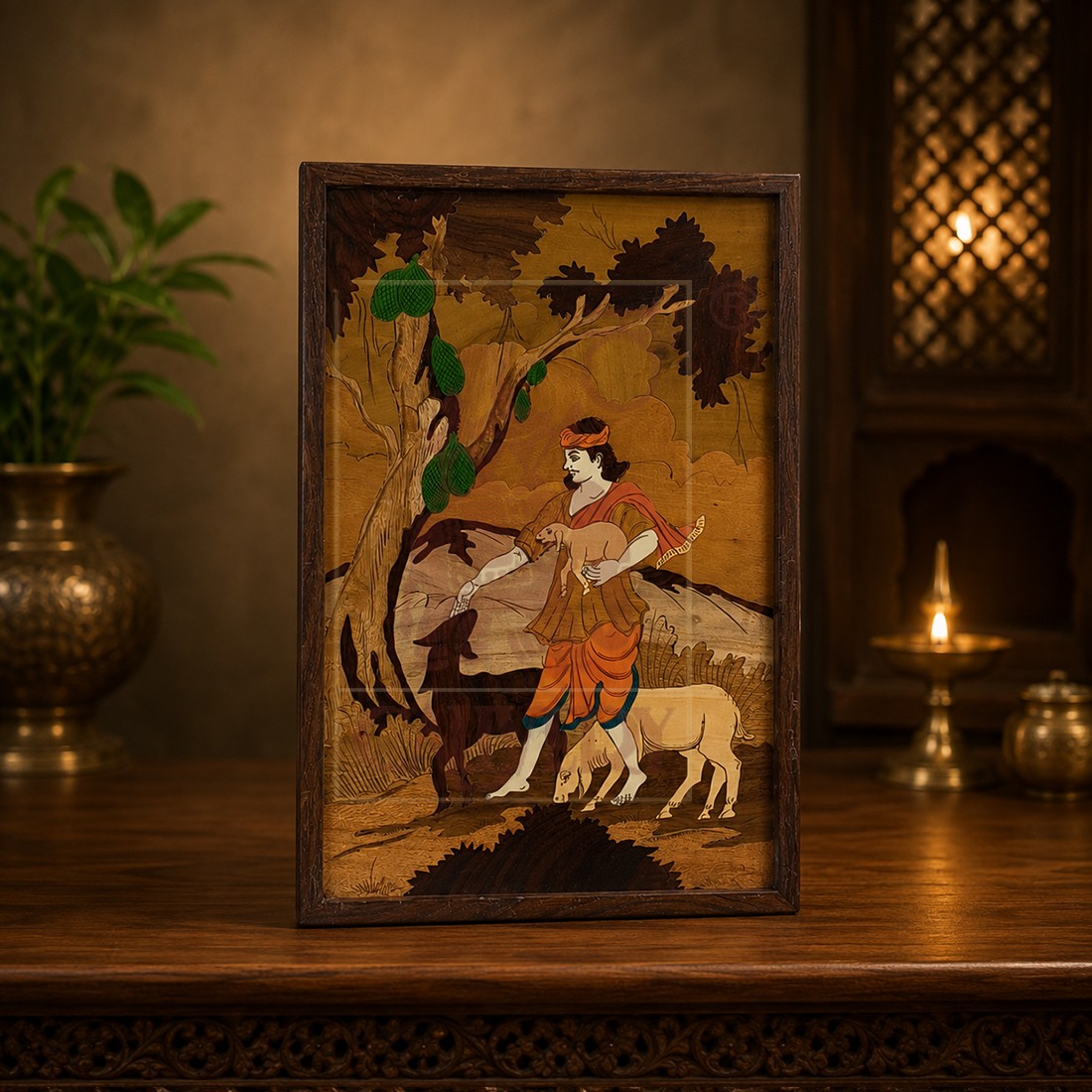 Rosewood Wall Frame - Shepherd 2 (13"x21")