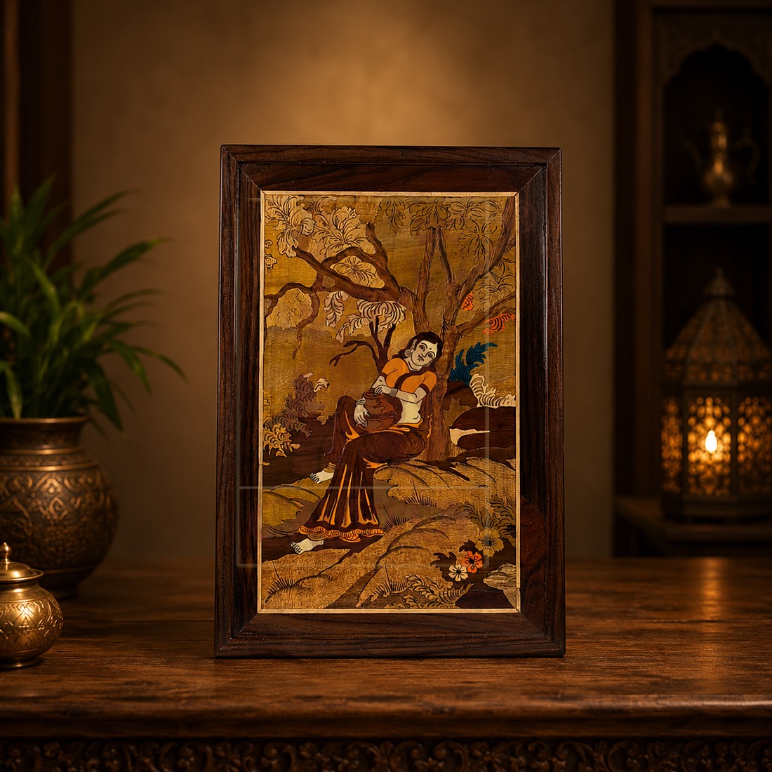 Rosewood Wall Frame - Lady 13"x21"