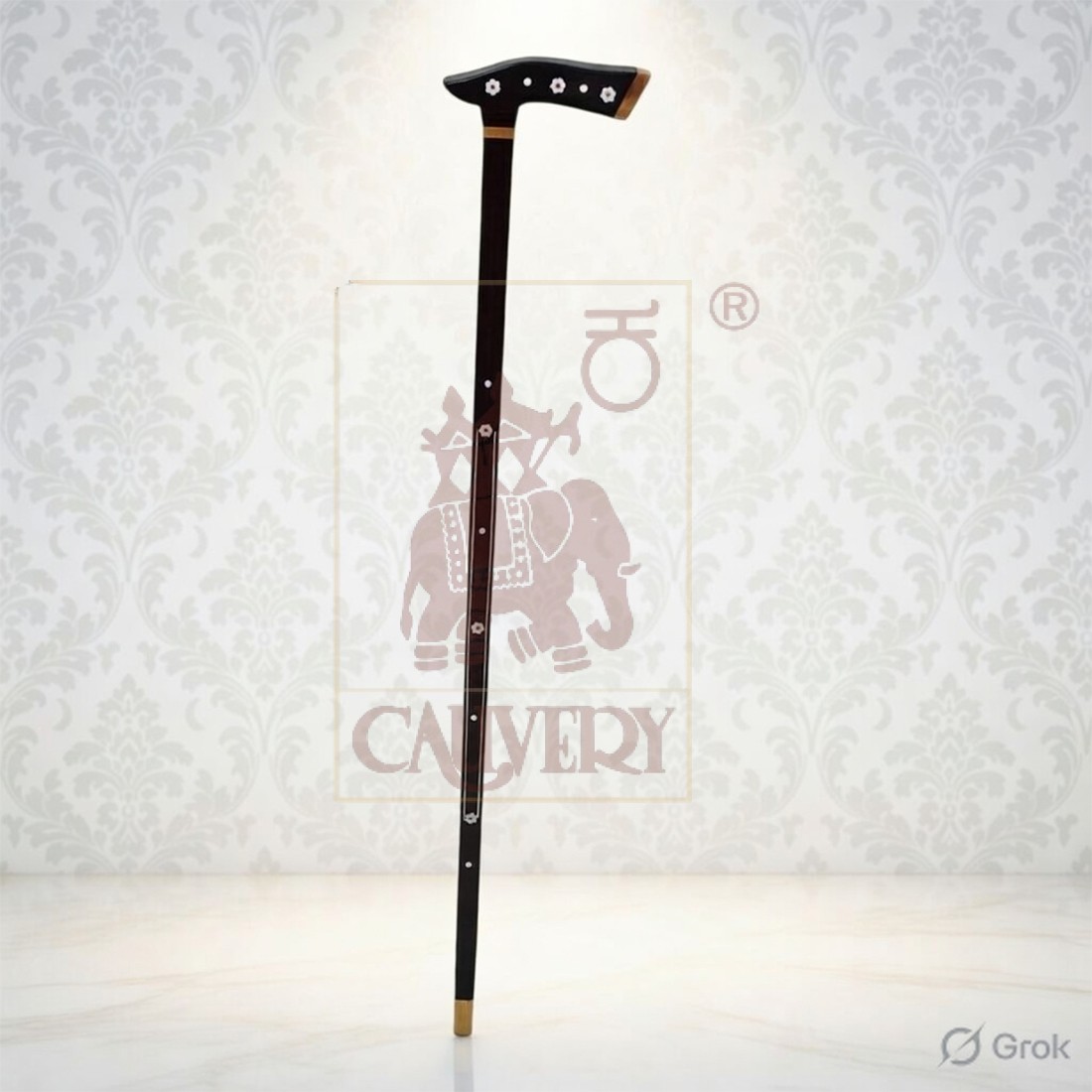 Rosewood Inlay Walking Stick