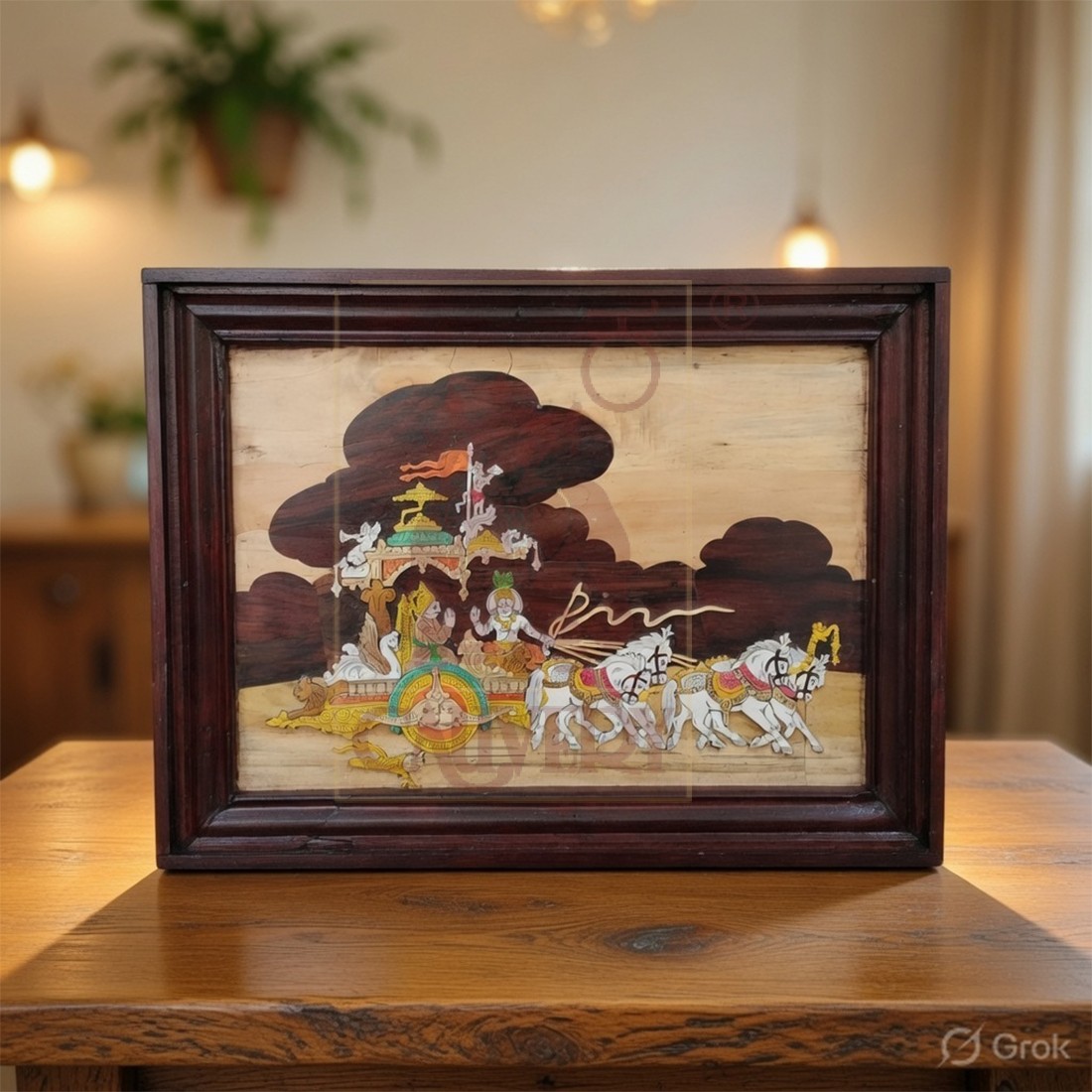 Rosewood Inlay Wall Frame 3D - Geethopodesha 18"x24"