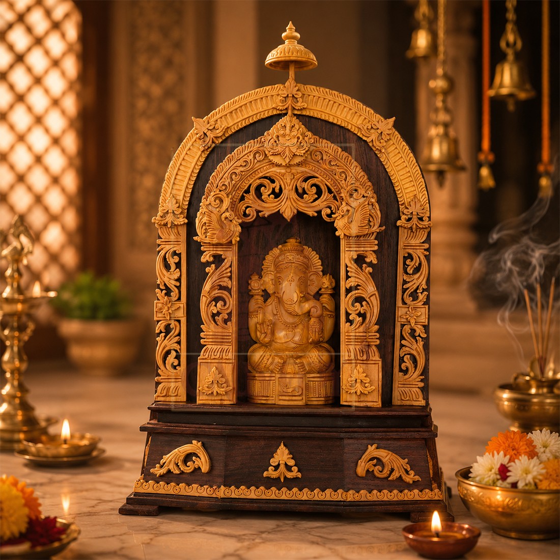 Sandalwood Double Arch Ganesha (Special Works)