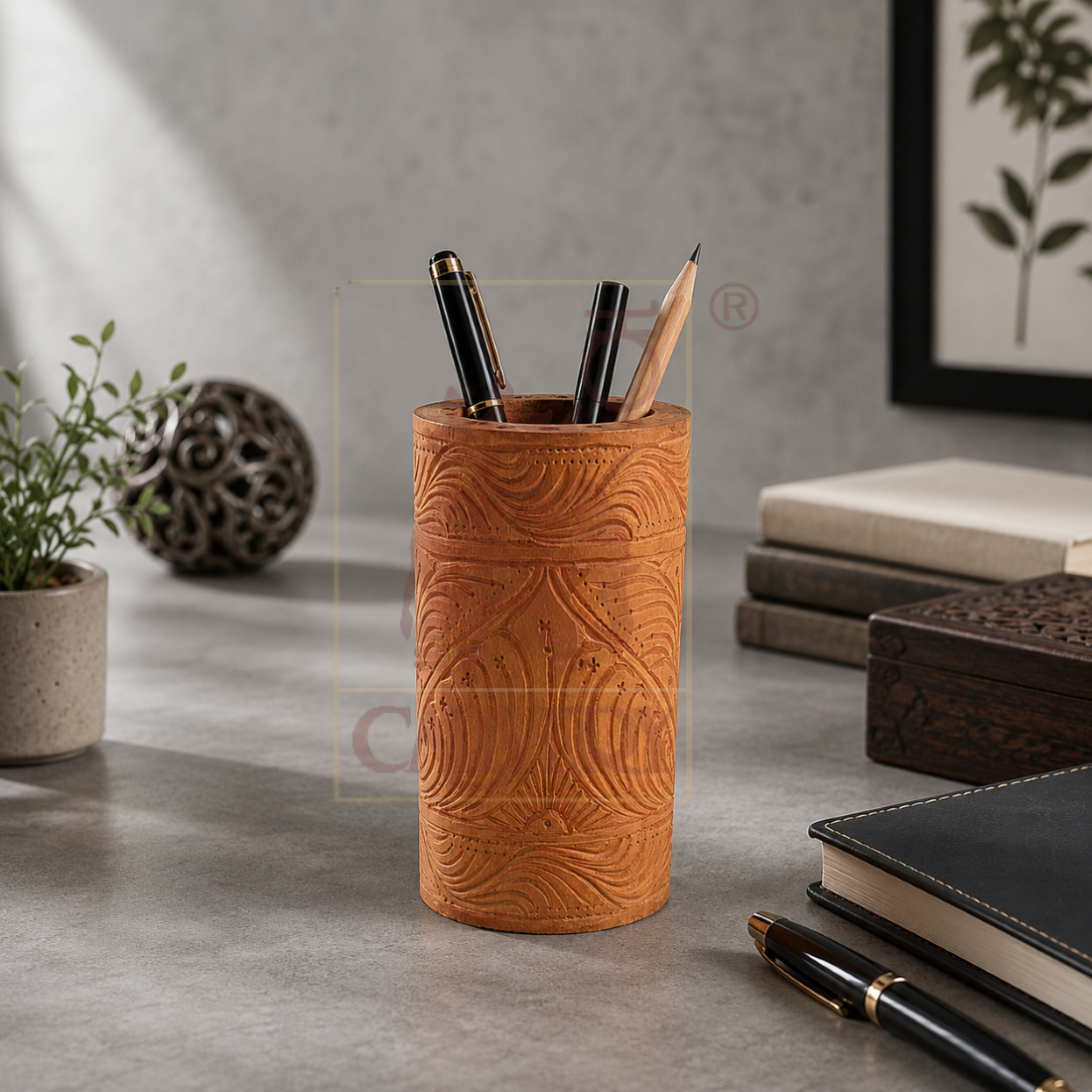 Sandalwood Mysore Pencil Vase 3-1/2"