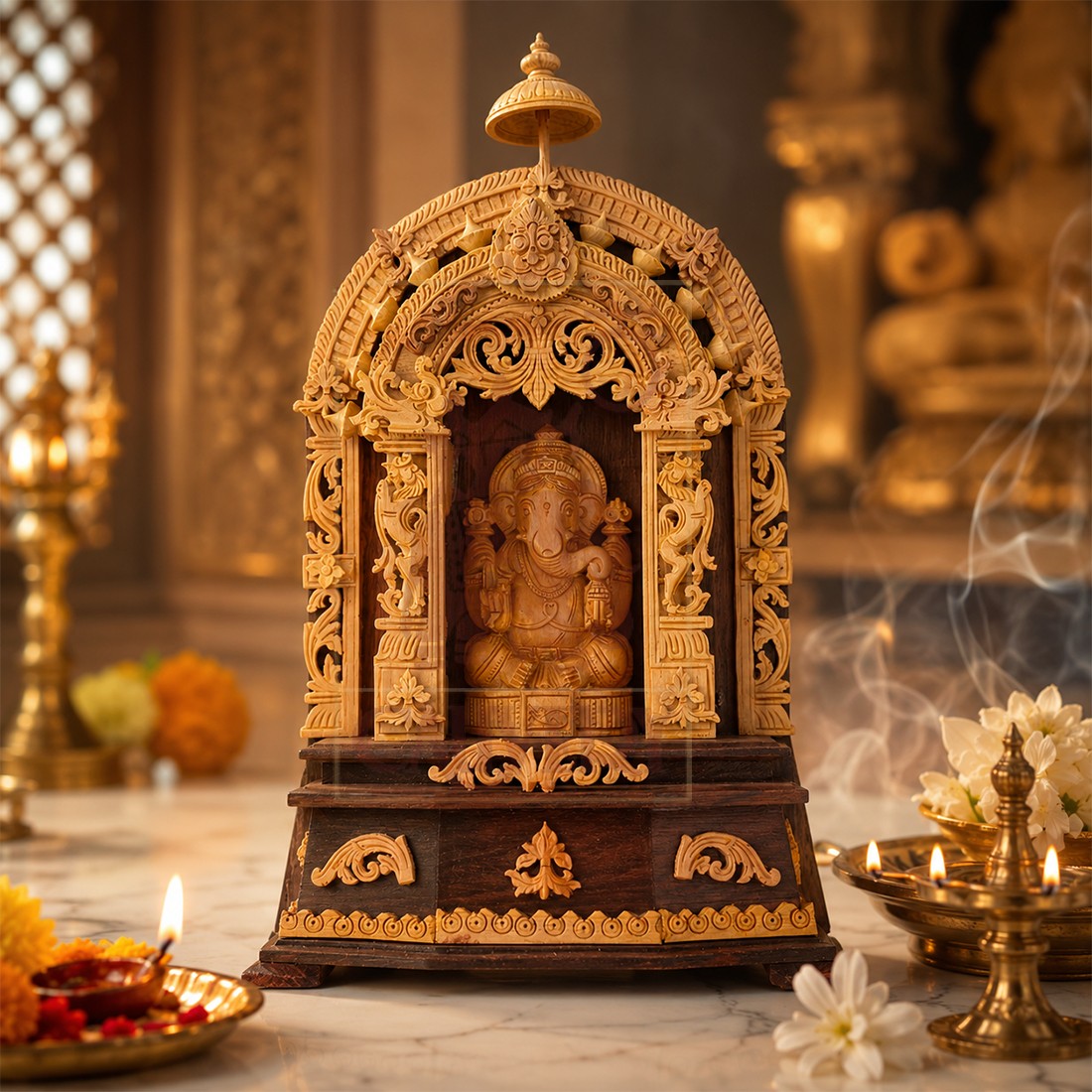 Sandalwood Double Arch Ganesha