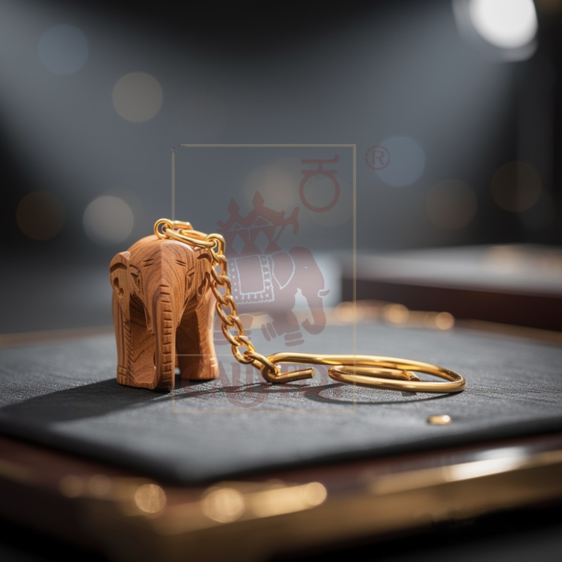 Sandalwood Elephant Key Chain