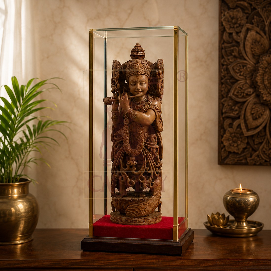 Sandalwood Carved Krishna