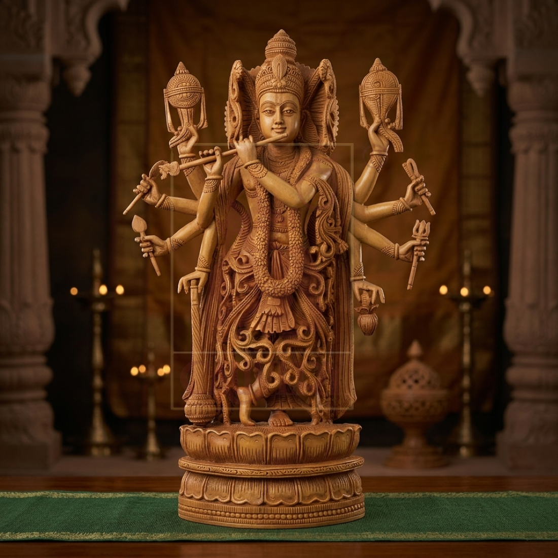 Sandalwood Special Carved Lord Krishna 16"