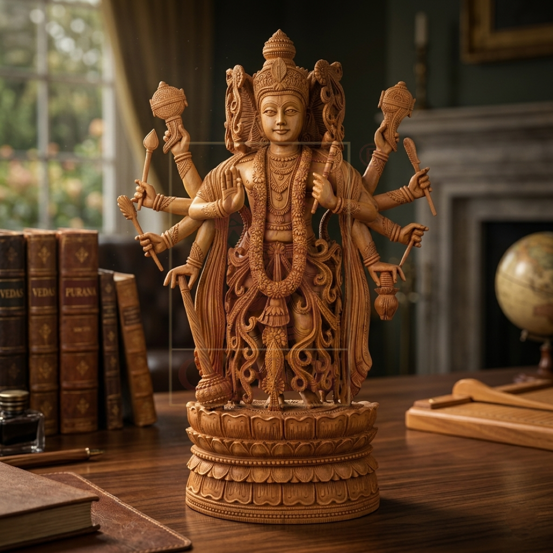 Sandalwood Special Carved Lord Vishnu 18"