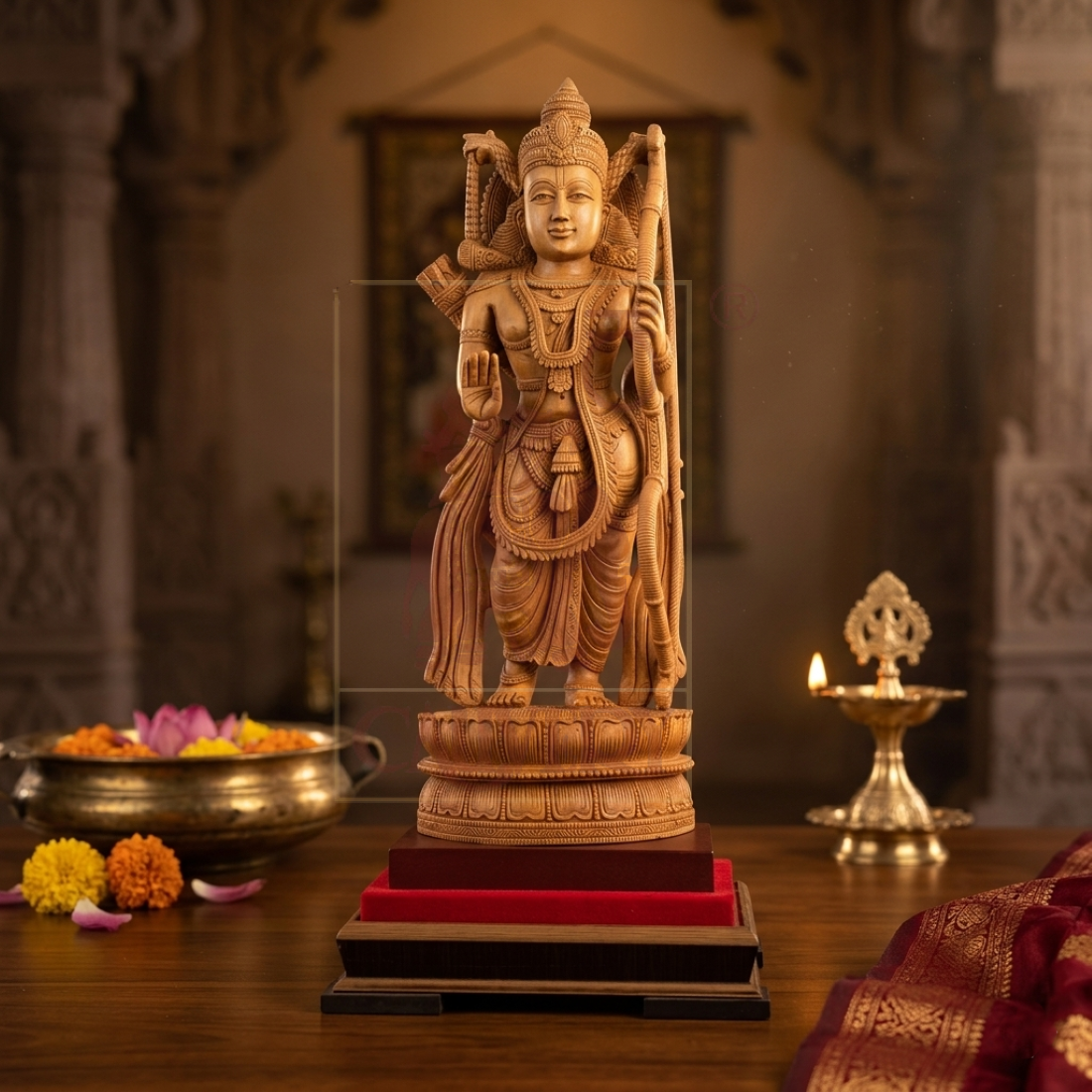 Sandalwood God Figure Rama 19"
