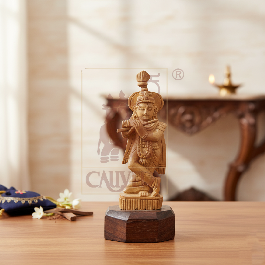Sandalwood Krishna 3"