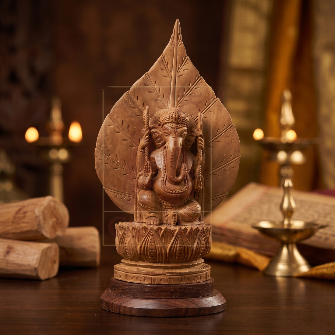 Sandalwood Ganesha 6"