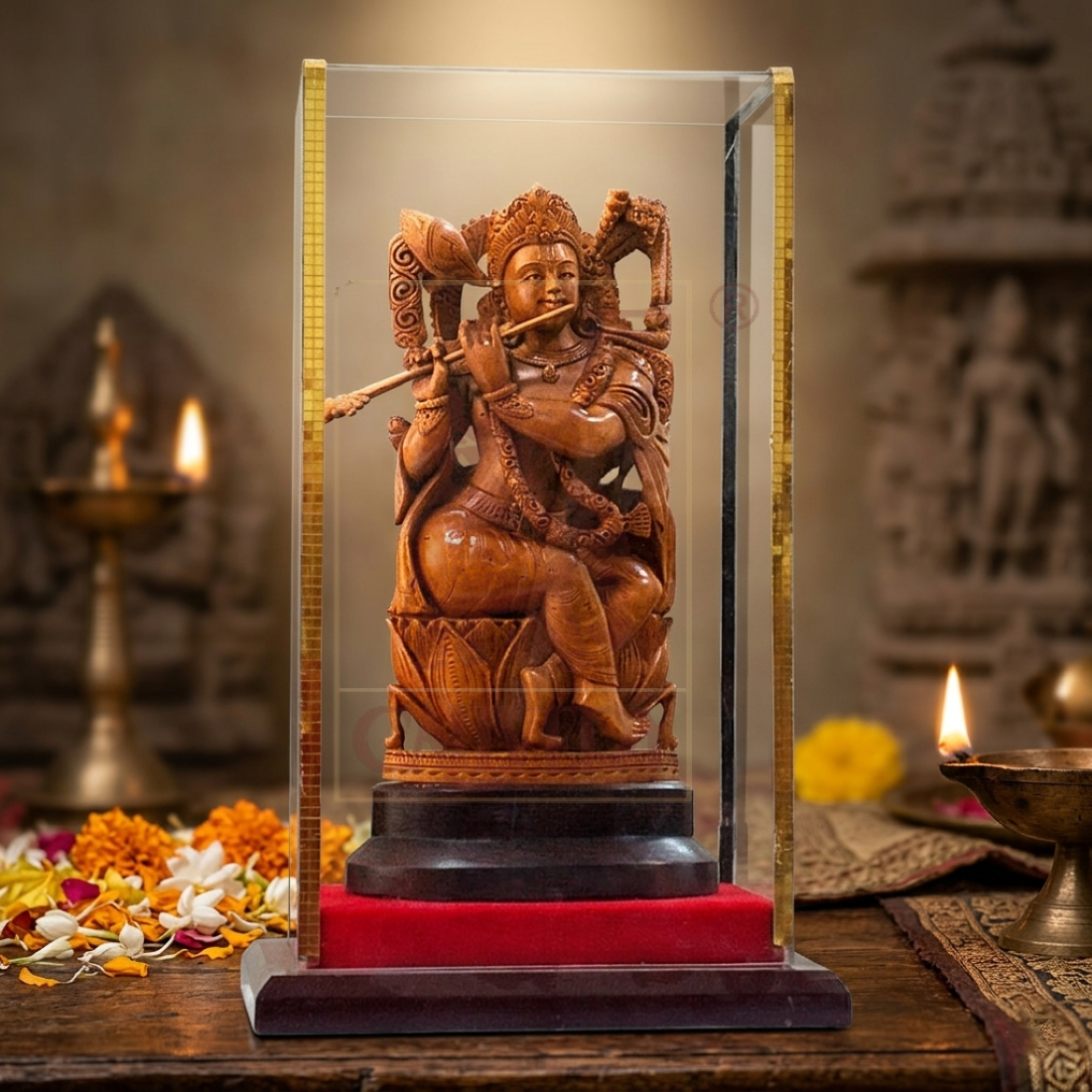 Sandalwood Krishna 7"