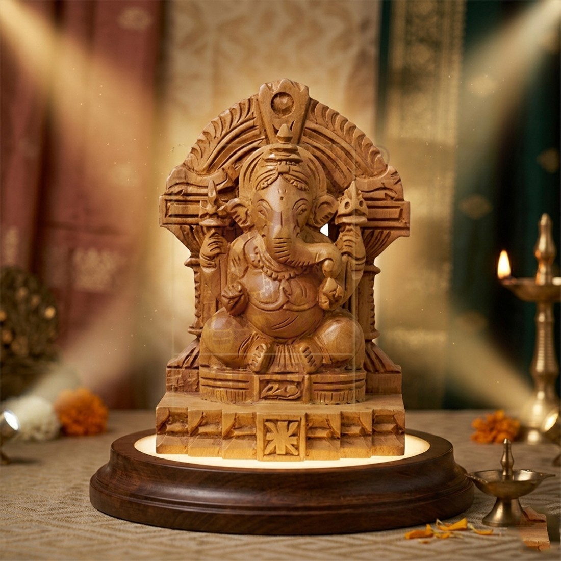 Sandalwood Special Ganesha With Peeta