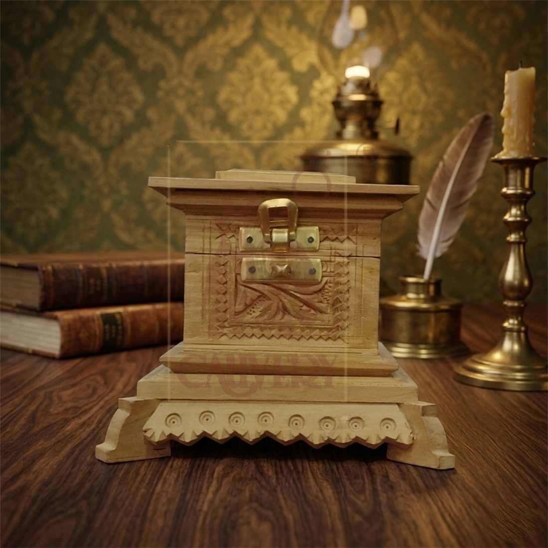 Sandalwood Jewellery Box 4"x4"