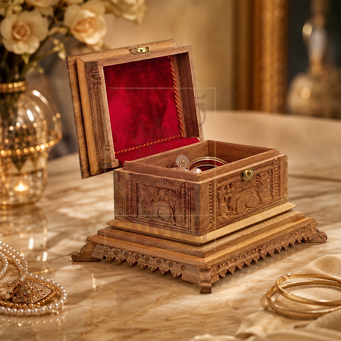 Sandalwood Box 6"x4"