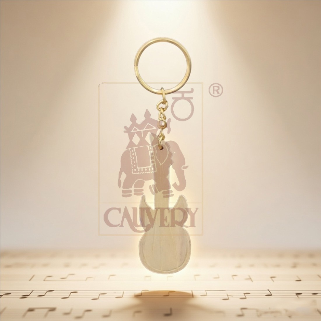 Sandalwood Guitar Key Chain