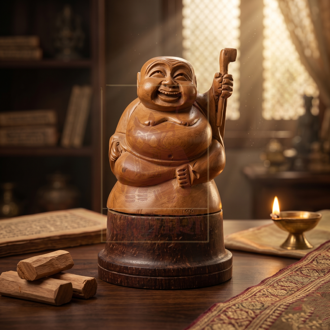 Sandalwood Laughing Buddha 