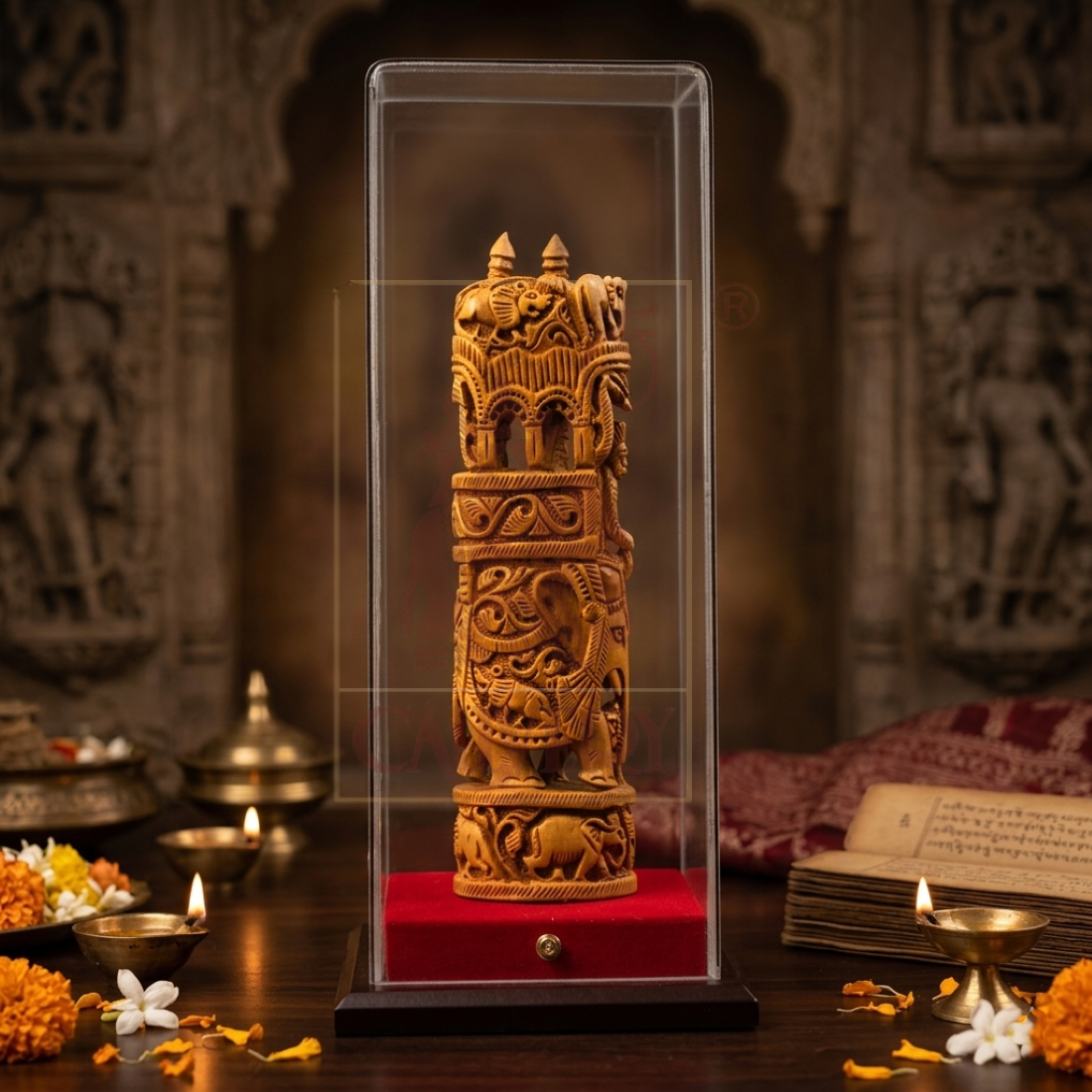 Sandalwood Special Carving Ambari 5"