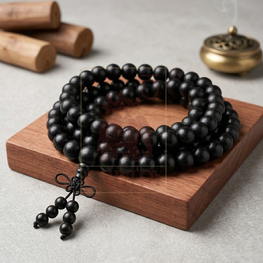 Ebony Japamala (108 Beeds) 12mm