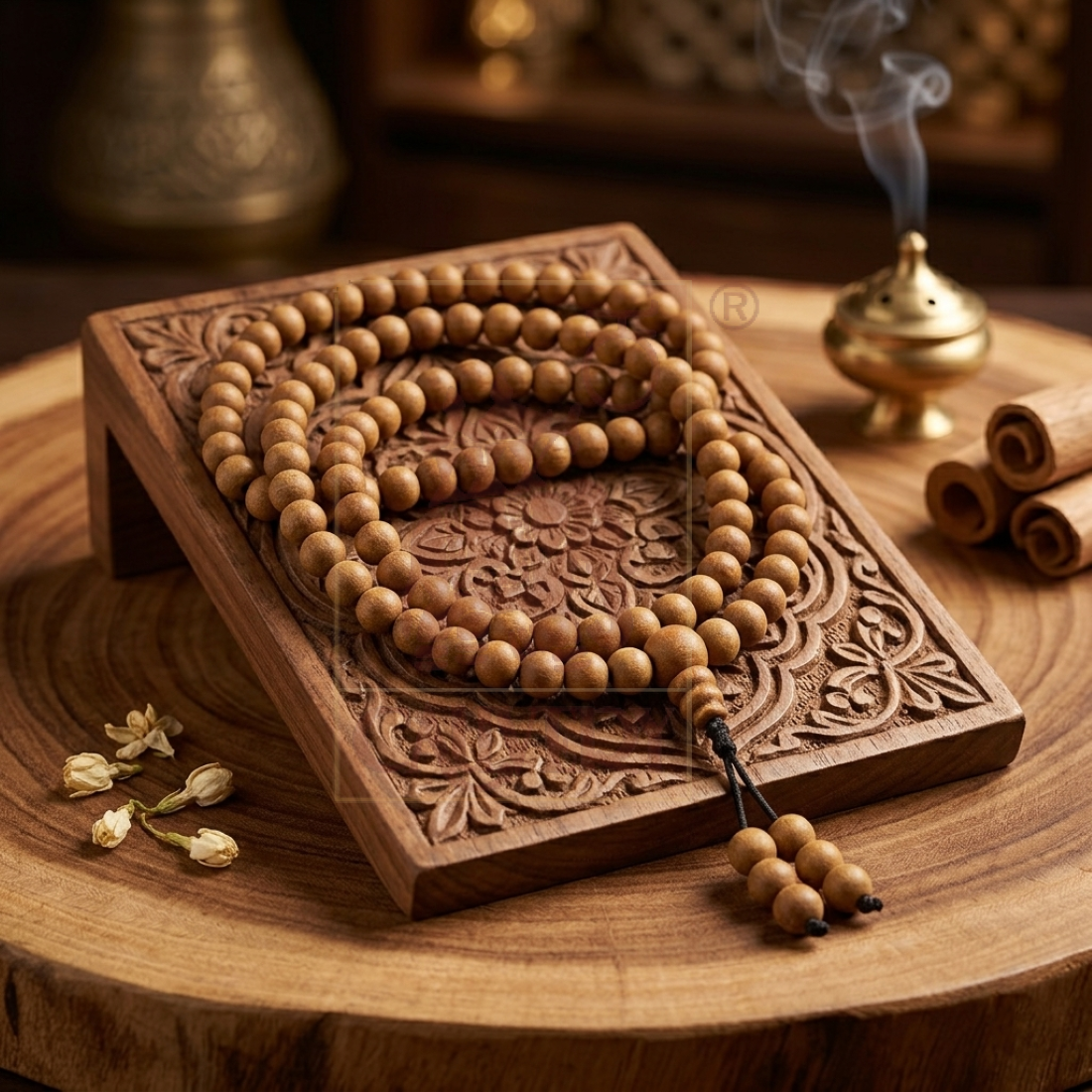 Sandalwood Japamala (108 Beeds) 8mm