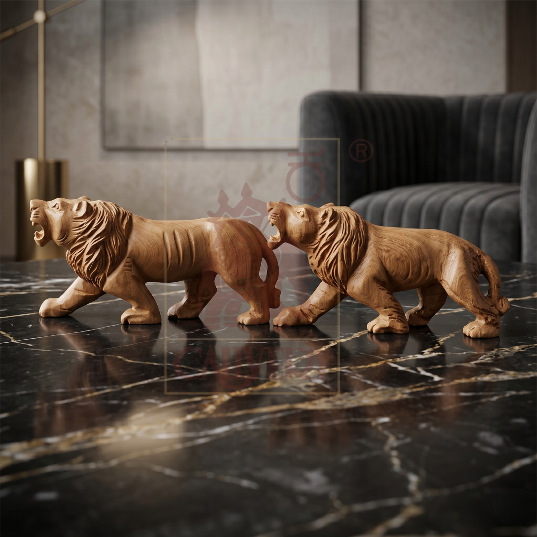 Sandalwood Jungle Lion Set
