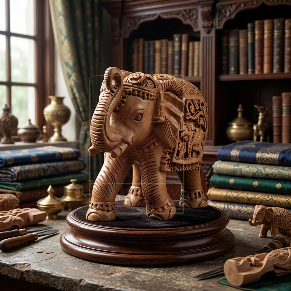 Sandalwood Special Elephant Trunk Up 3"