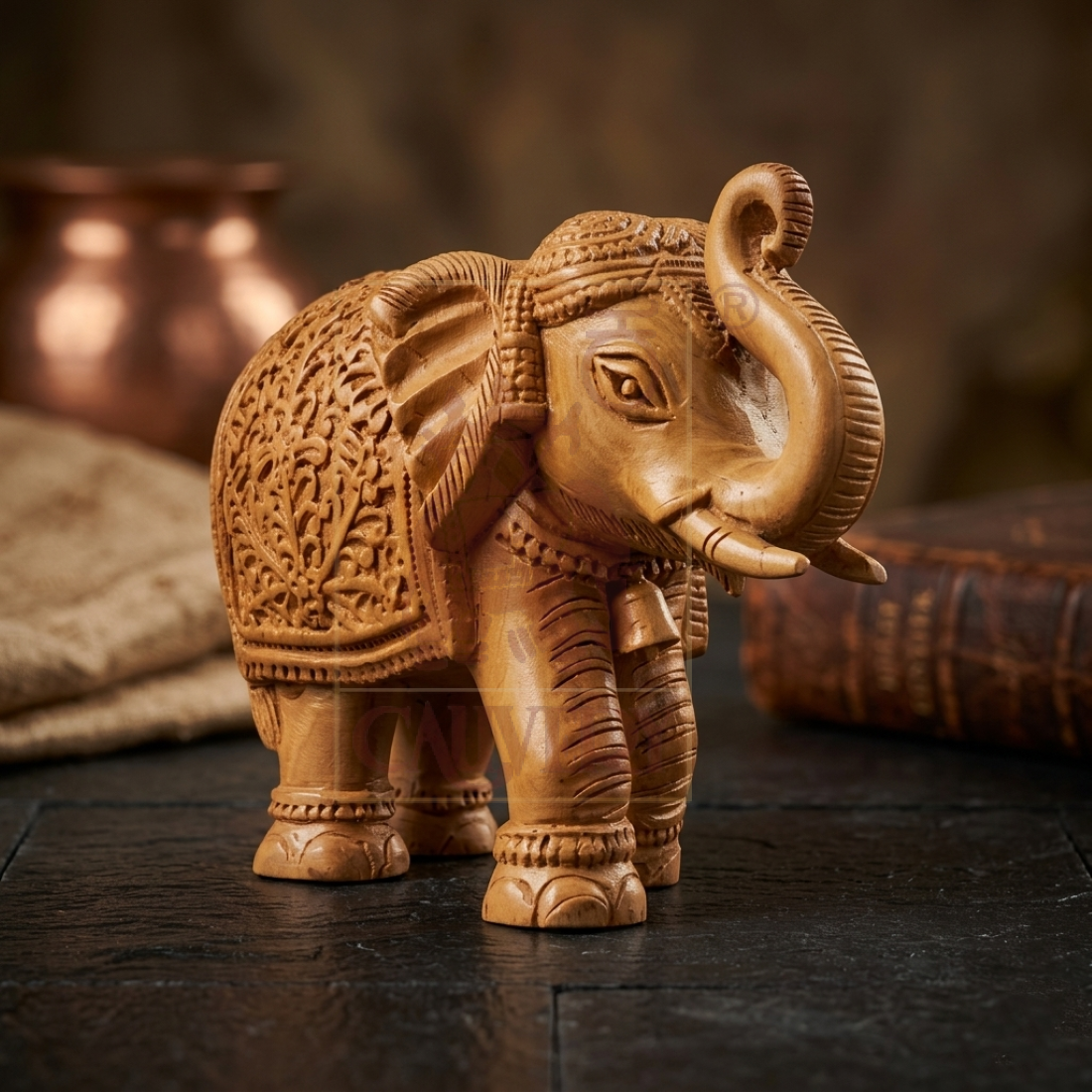 Sandalwood Special Elephant Trunk Up 4"
